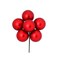 Matte Stemball Holiday Ornament Cluster | 60mm Bunch of 6 | Choose Green or Red -MTX31831